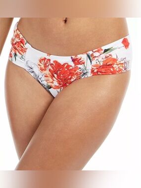 Rachael Roy Blossom Shirred Tab Bikini Bottoms, Large, MSRP $53